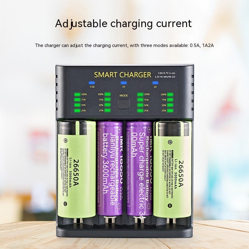 18650 Chargeur 4 Slot USB Lithium Ion 37V Batterie Aani-mh 12V Batterie à courant élevé 2A Charg