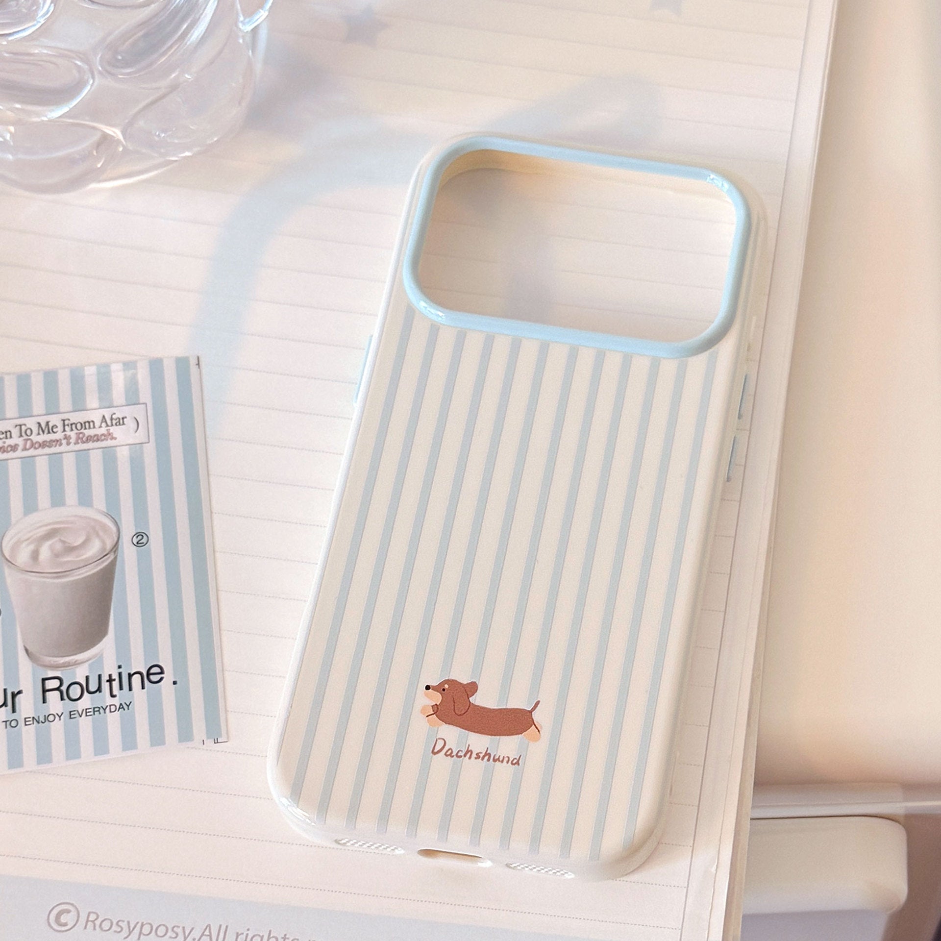 Étui de téléphone Dachshund rayé