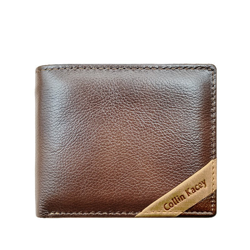 Courte mode de portefeuille pour hommes Cowhide