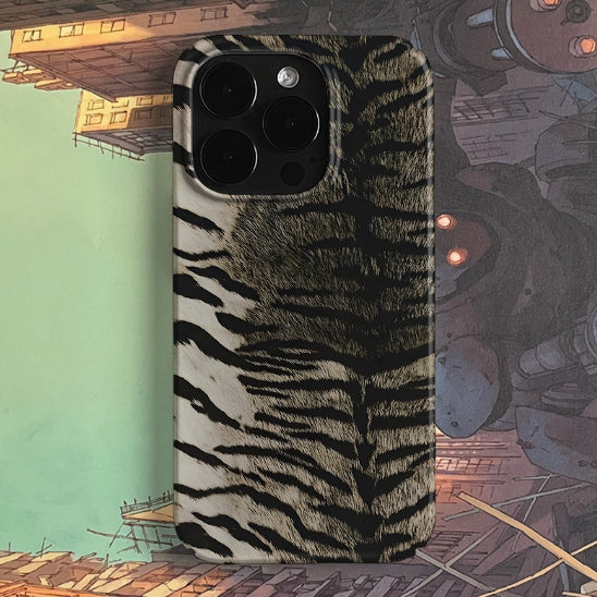 Tiger en cuir gris Pattern Art Niche Phone Case
