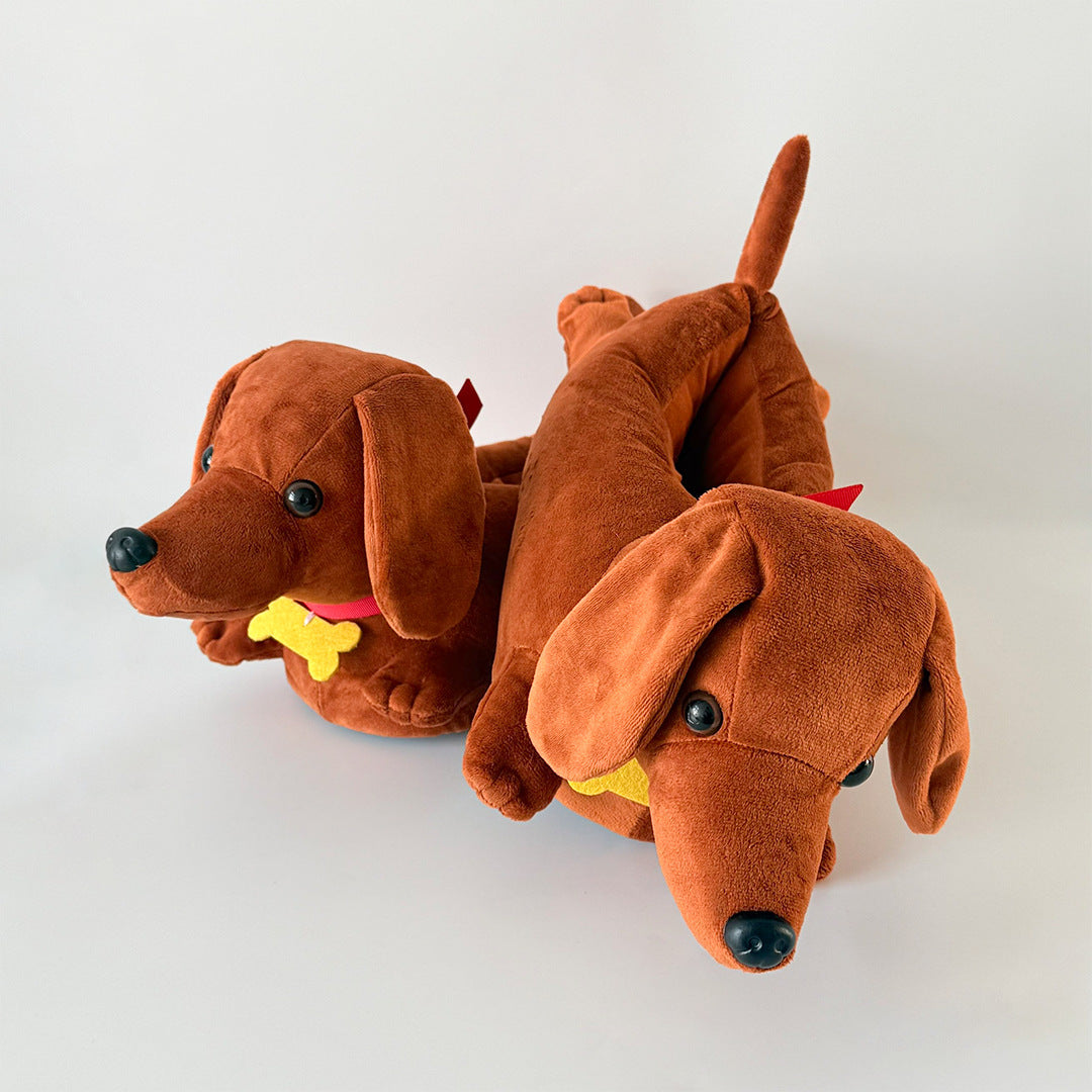 Dachshund Accueil Chambre à coucher Hiver en peluche Pantoufles