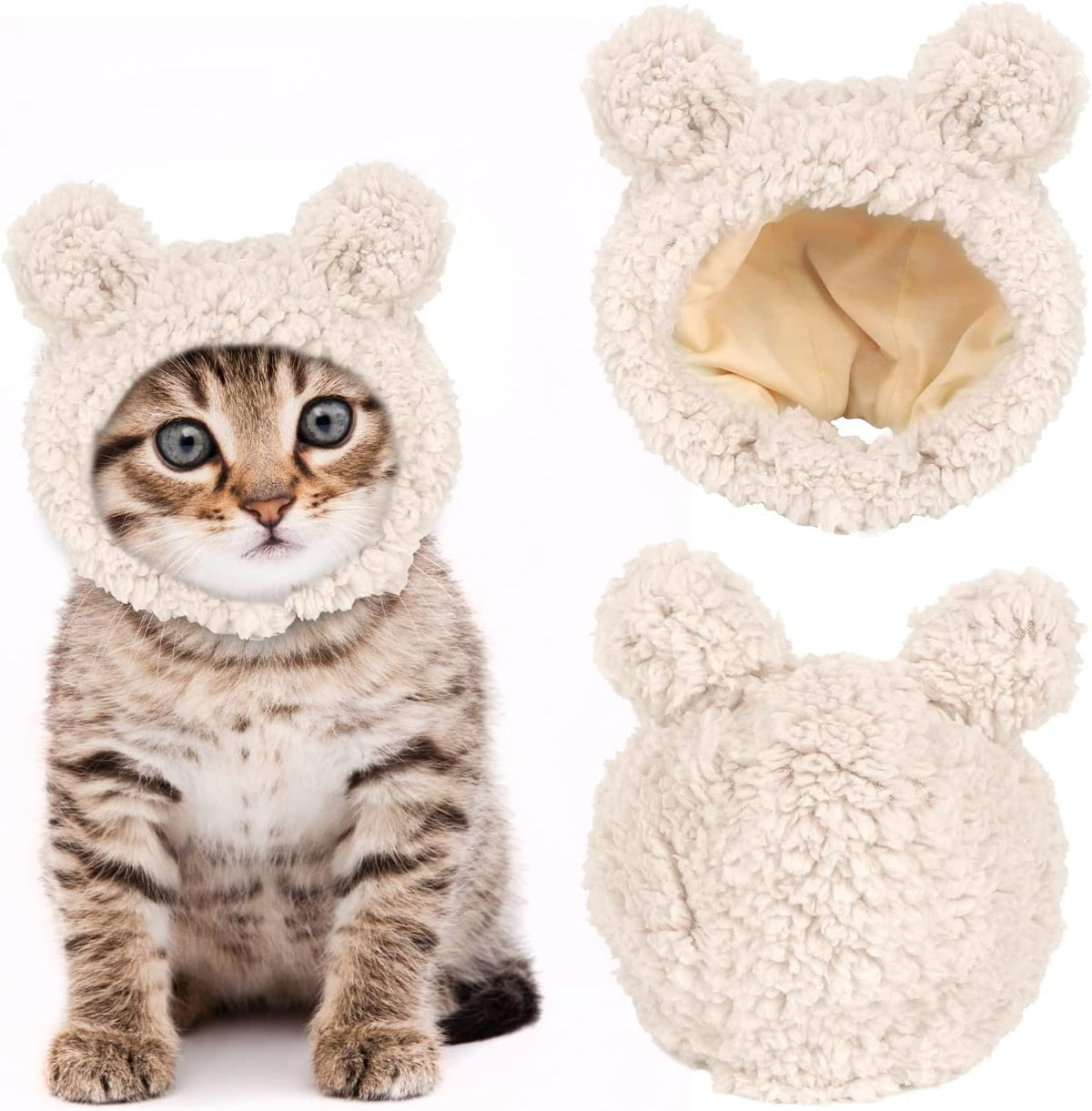 Costume de chat mignon Chapeau d'ours pour chat chaud doux petite tête d'animal