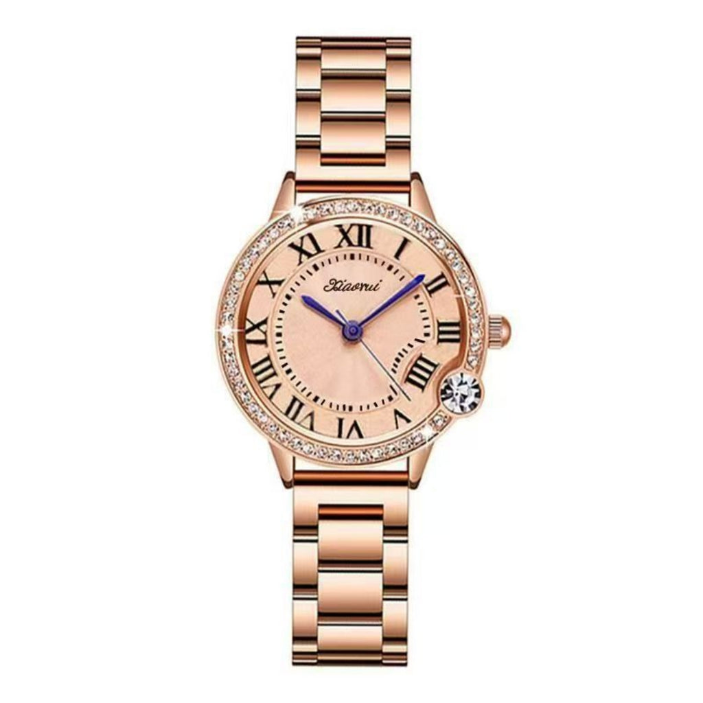 Élégant Quartz Full-Diamond en acier inoxydable Imperméable Femmes Montre