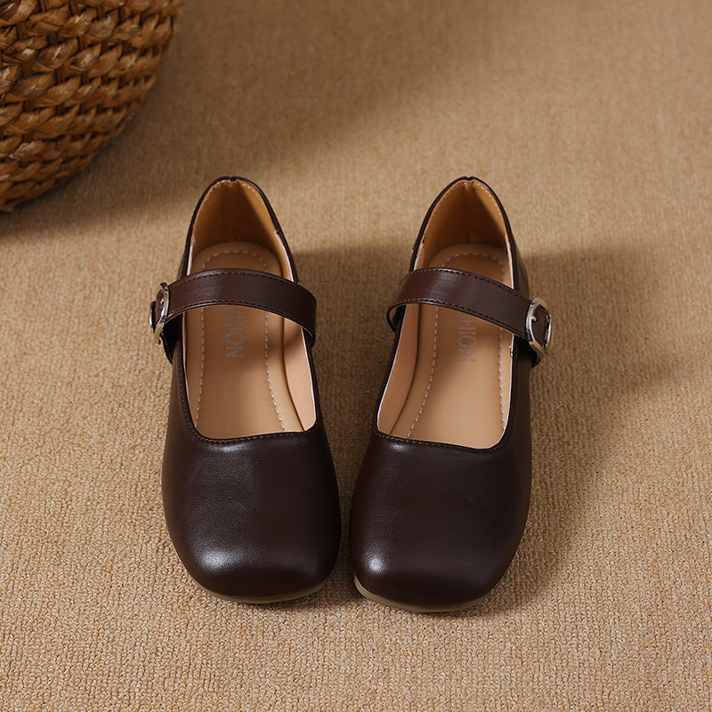 Oeil carré des femmes Vintage Low Cut Mary Jane Appartements