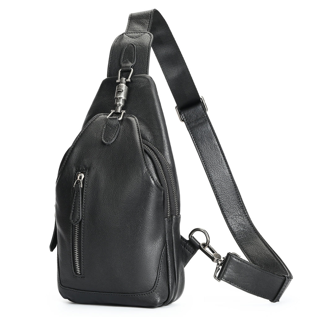 Ma Pi Mens Coffret sac en cuir véritable Vintage Lock-Clasp Avant Pack élégant Commuter devrait