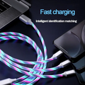 Adaptateur de câble de charge rapide 3 en 1 LED pour câble de chargeur Micro USB de type C