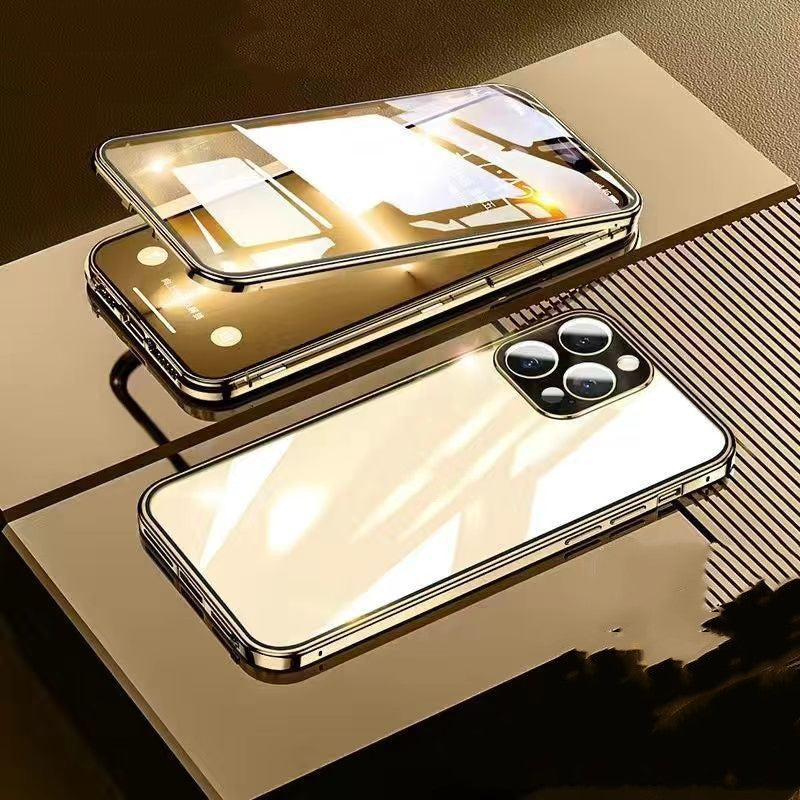 Convient pour 14 boîtier de téléphone mobile verre magnétique double face