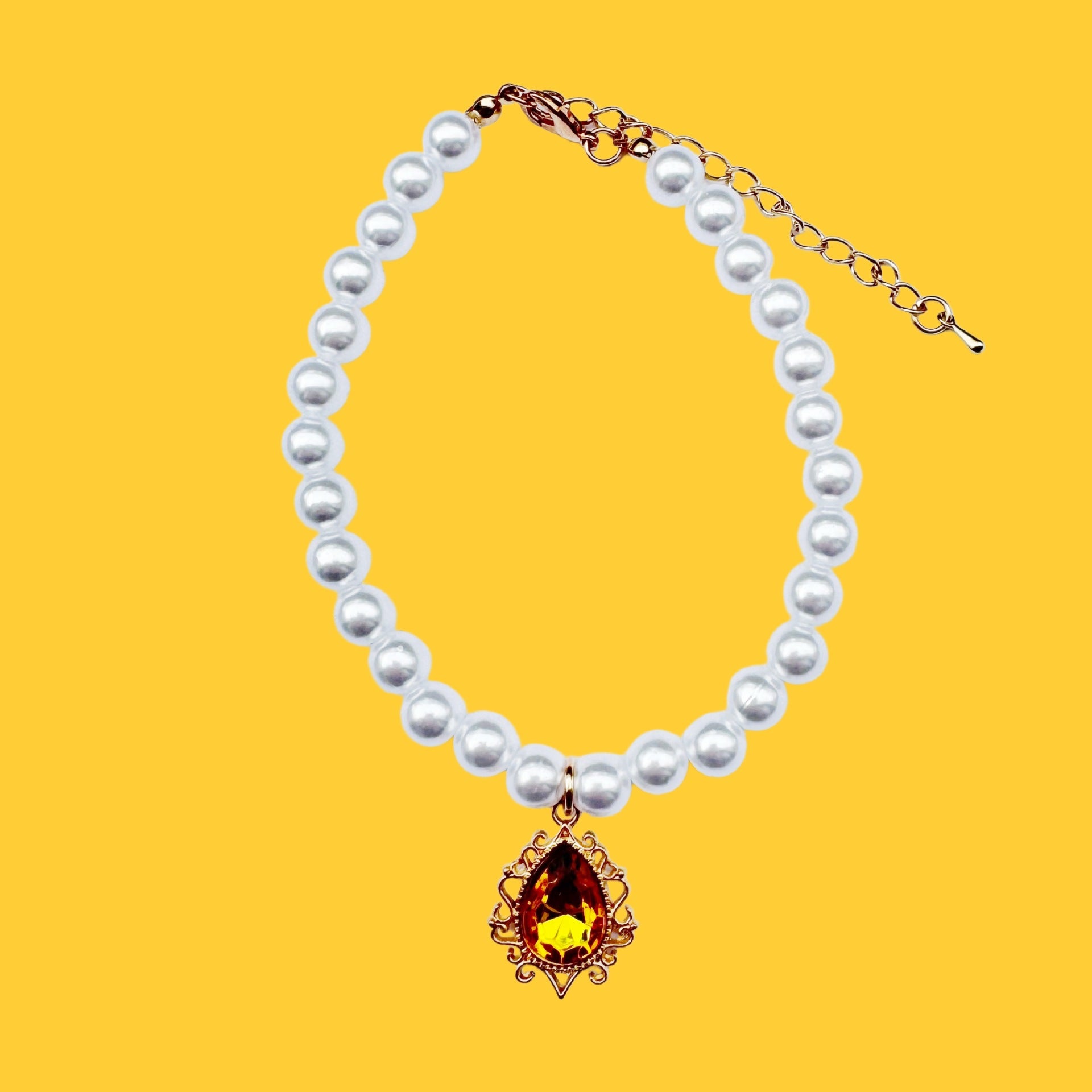 Style court cristal Zircon Vintage Pearl Fashion Choker