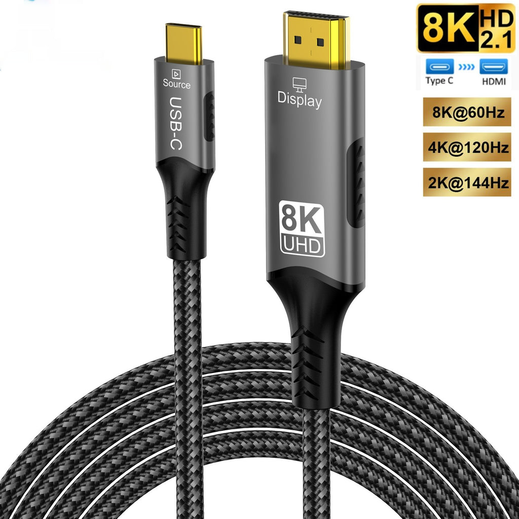 8K60HZ Type-C Câble de données de conversion HDMI mâle unidirectionnel