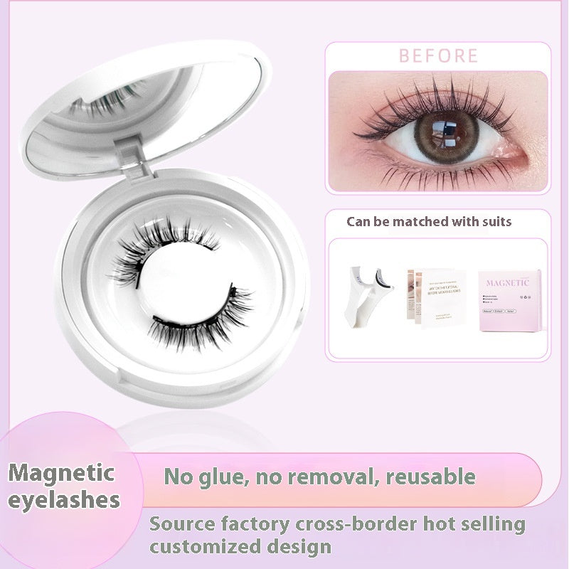 Aspiration magnétique Faux cils Porte savon intégré Sans colle Faux cils Épaisseur