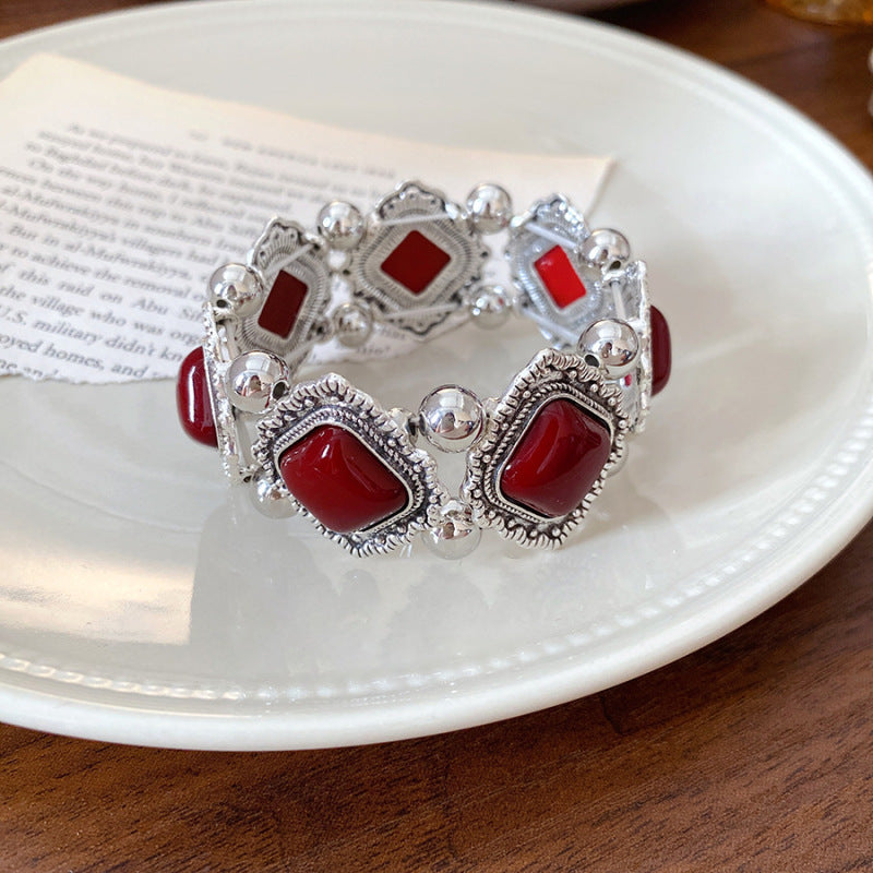 Bracelet de fleur de rose noire Vintage Accessible Bracelet haut de gamme rétro Exquis