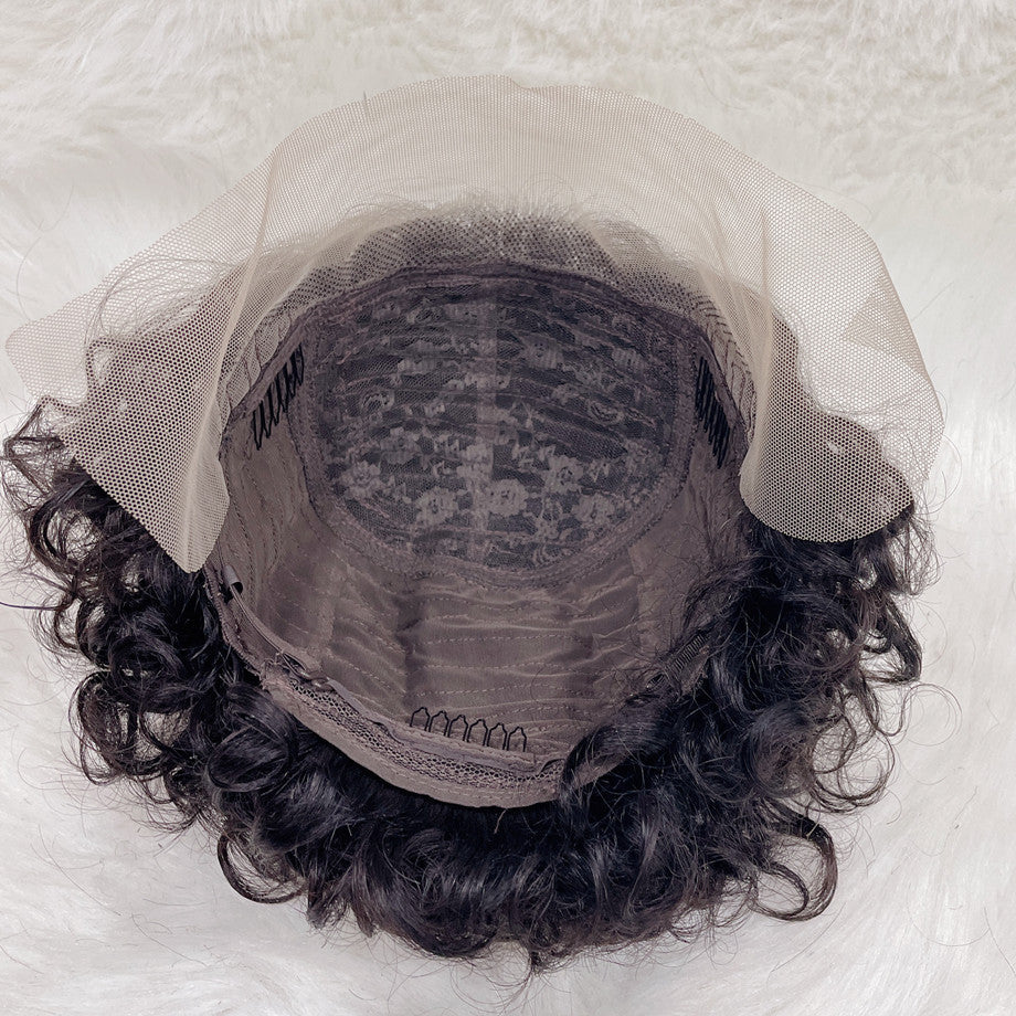 Couverture de tête en dentelle européenne et américaine Wig Pixie