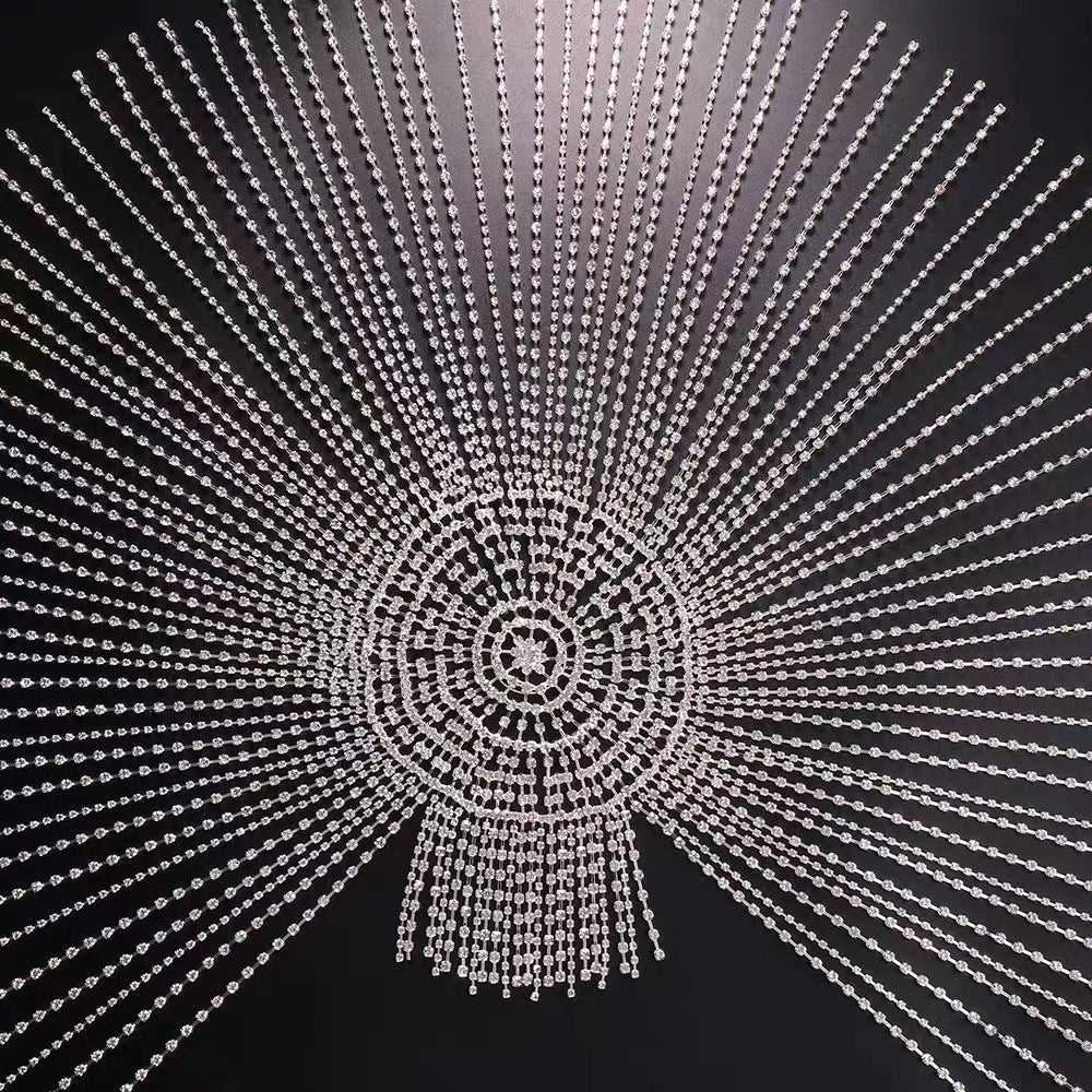 Bohemian Splendid Diamond Strass Retro Ethnic Vent Longueur Vêtements Fringed