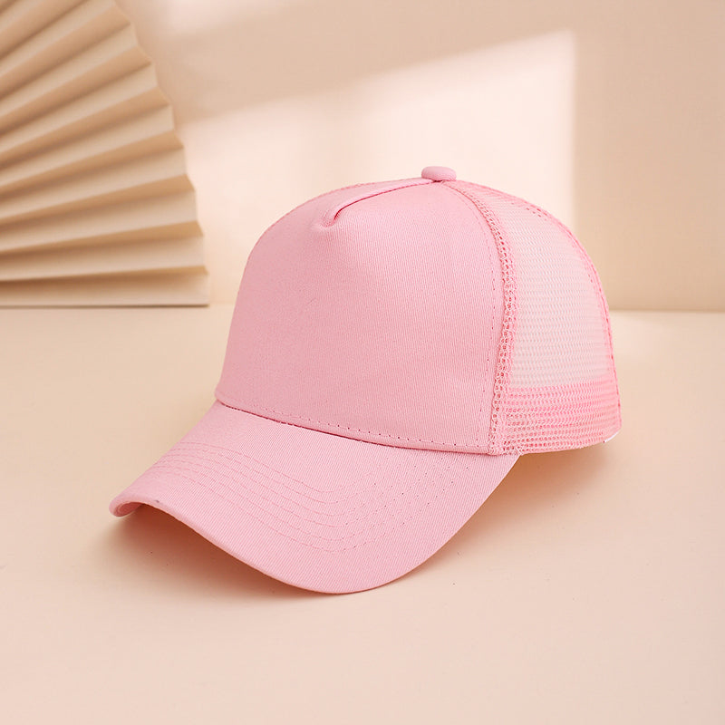 Solid-color Patchwork Mesh Respirant Soft-top Trendy et Simple Style Cap de baseball Suitab