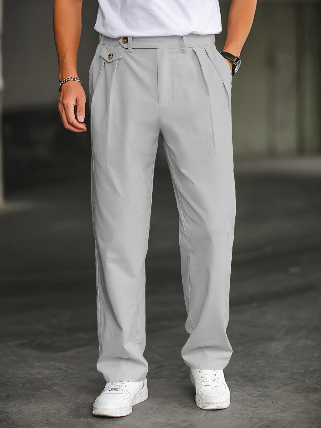 Pantalon casual avec plis doubles