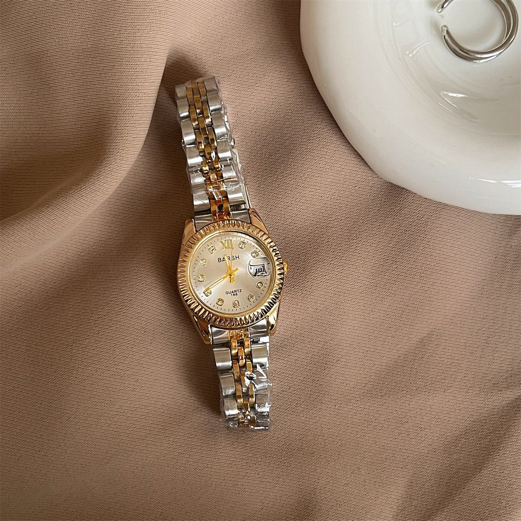 Casual Et pourtant sophistiqué Rond Diamant-face montre