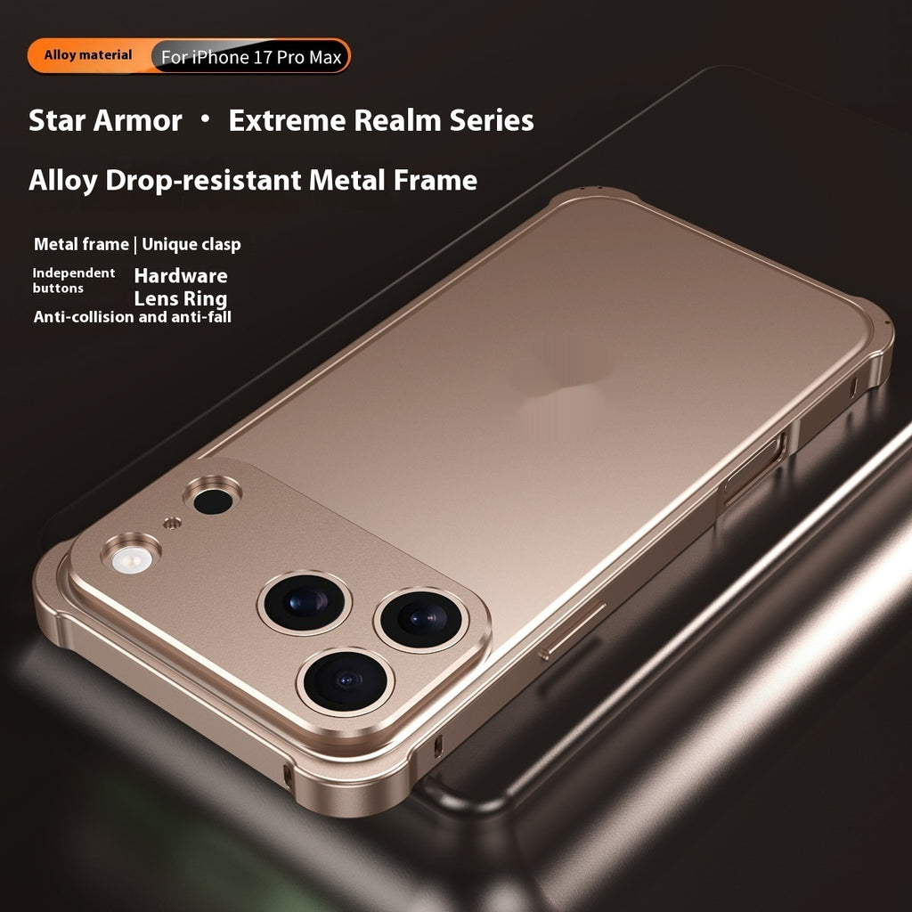 Four-corner résistant à la chute Seahorse Buckle Phone Case Cadre en métal