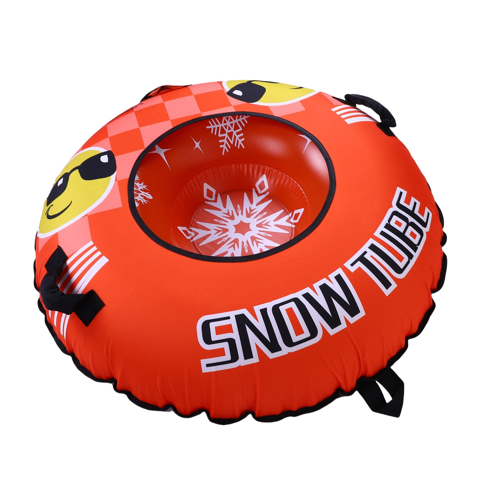43.3 Inch Tube de neige PVC Cold Proof Gonflable Snow Sled Ski Ring Jouet d'hiver avec 2 poignées