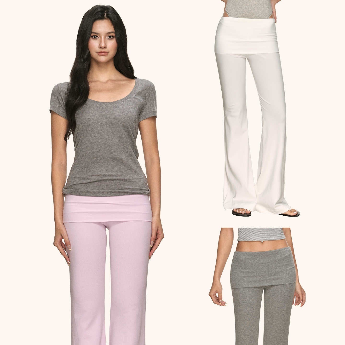 Pantalons longs polyvalents occasionnels avec un bandeau enroulé