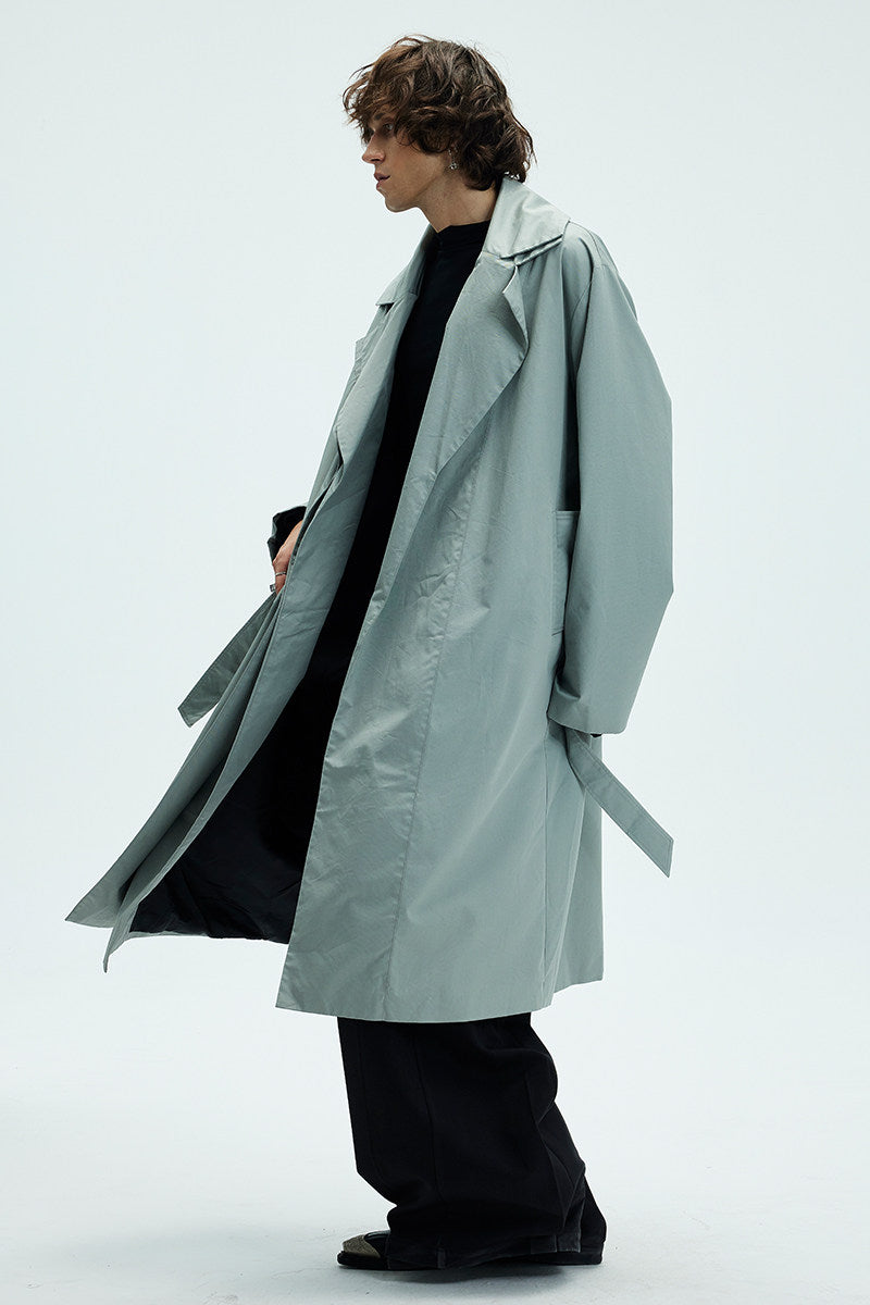 Manteau de mi-longueur souple en couleur solide pour hommes