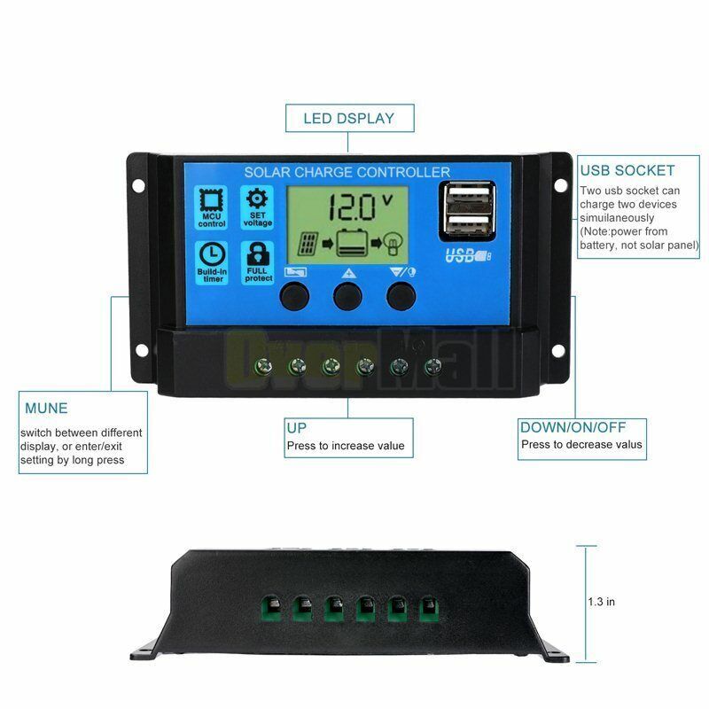 20-80A MPPT Solar Panel Regulator Charge Controller Auto Focus Tracking 12
