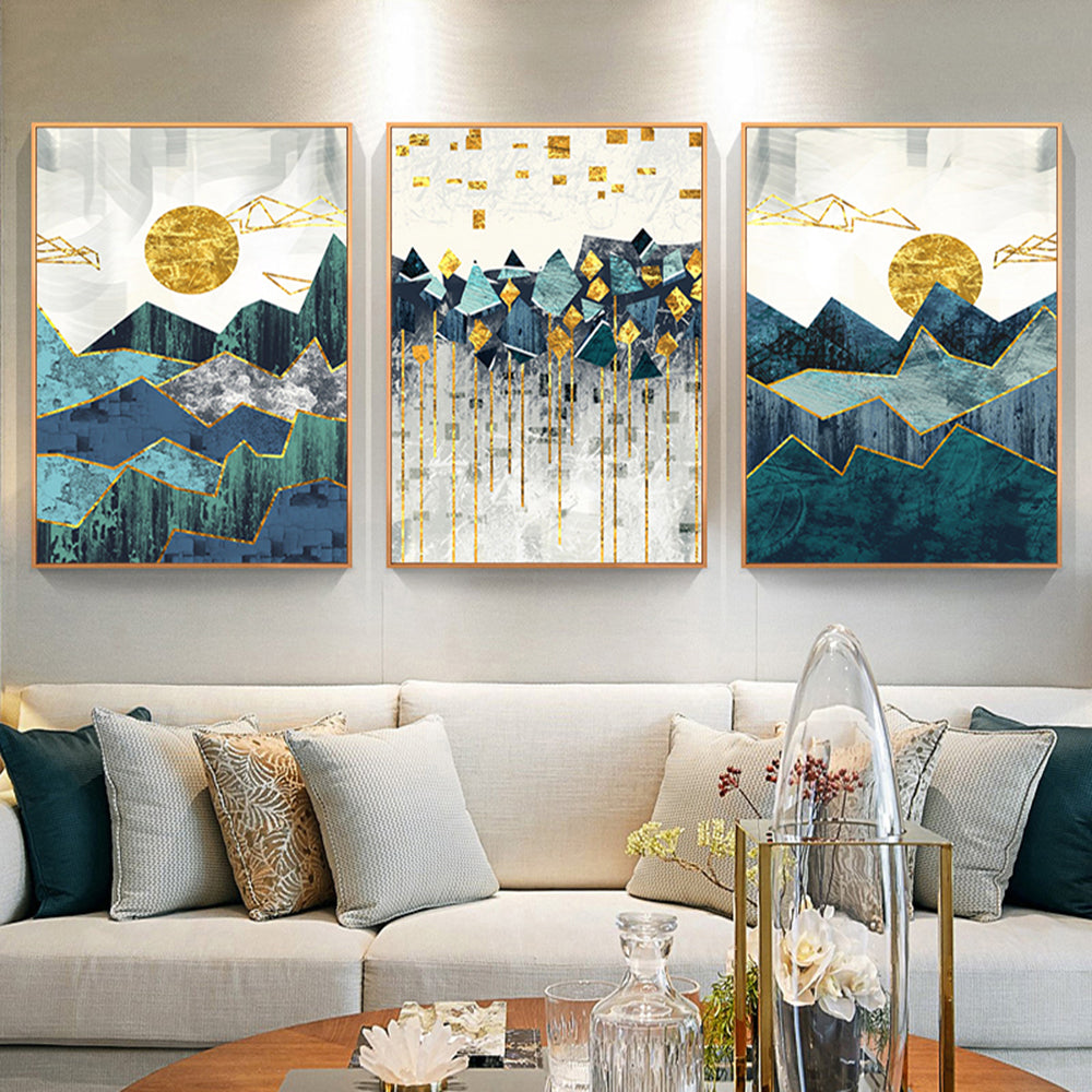 Nordic Abstract Geometric Mountain Paysage Wall Art Toile Peinture Poster