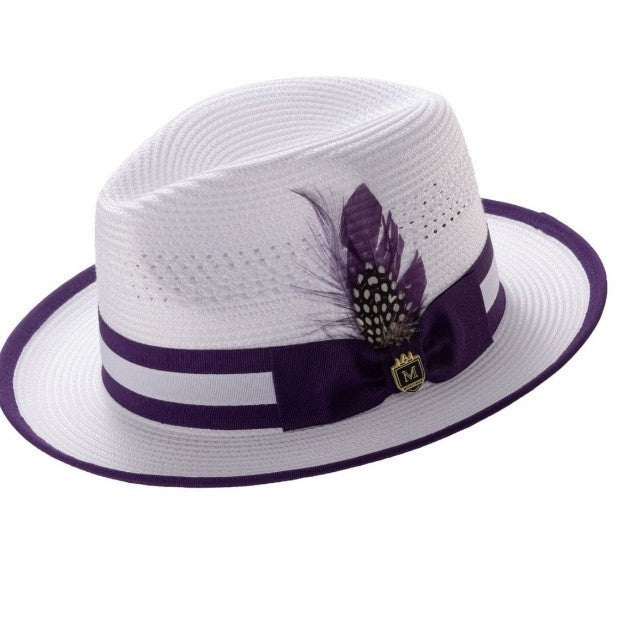 Feather-colored jazz hat for sun protection