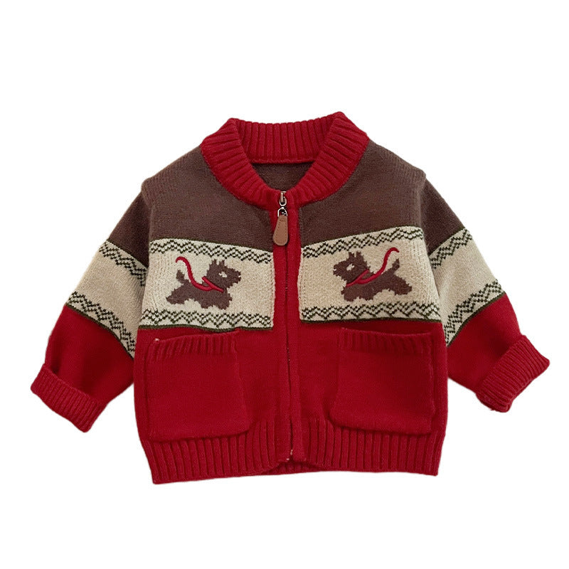 Manteau de cardigan à mailles chaudes de l'automne, doublé de polaires