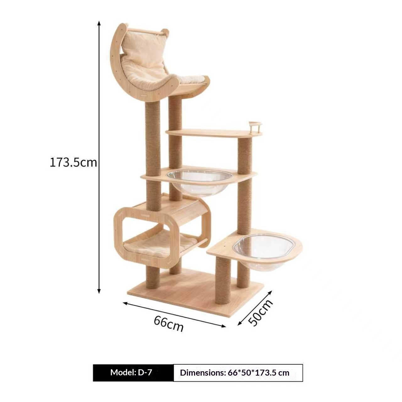 Maison de chat et arbre de chat multicouche en bois massif