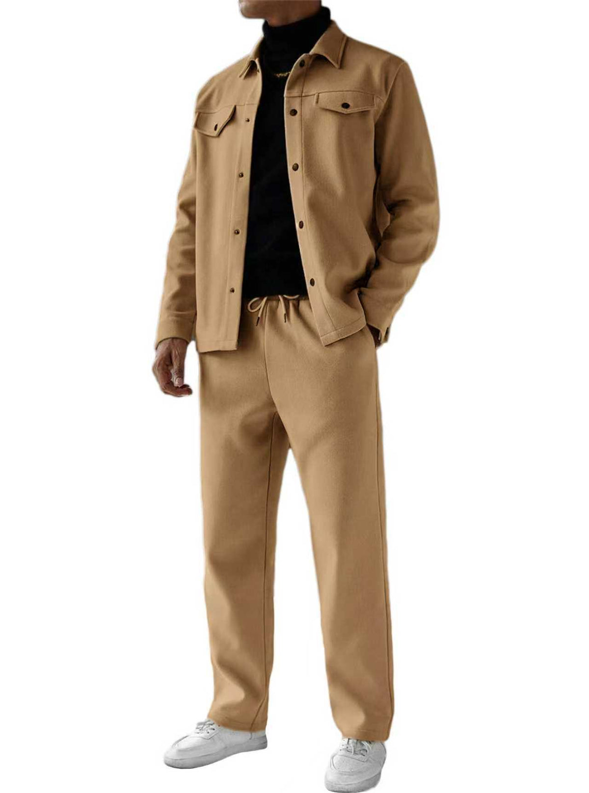 Cardigan pour hommes avec pantalons à manches longues et manches longues