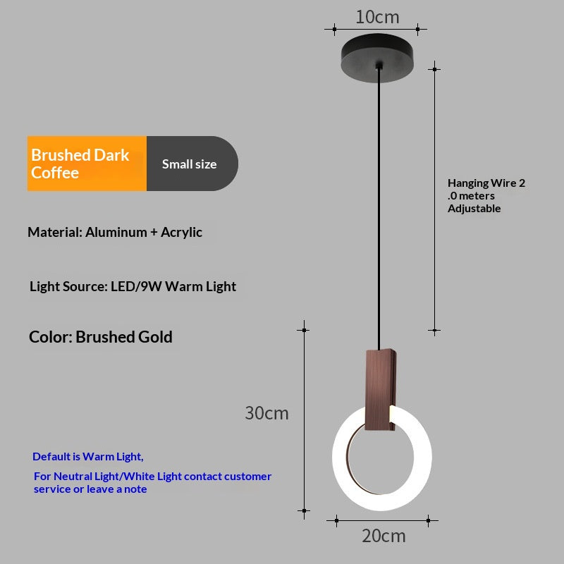 Lumière personnalisée de pendentif à tête unique pour la chambre principale