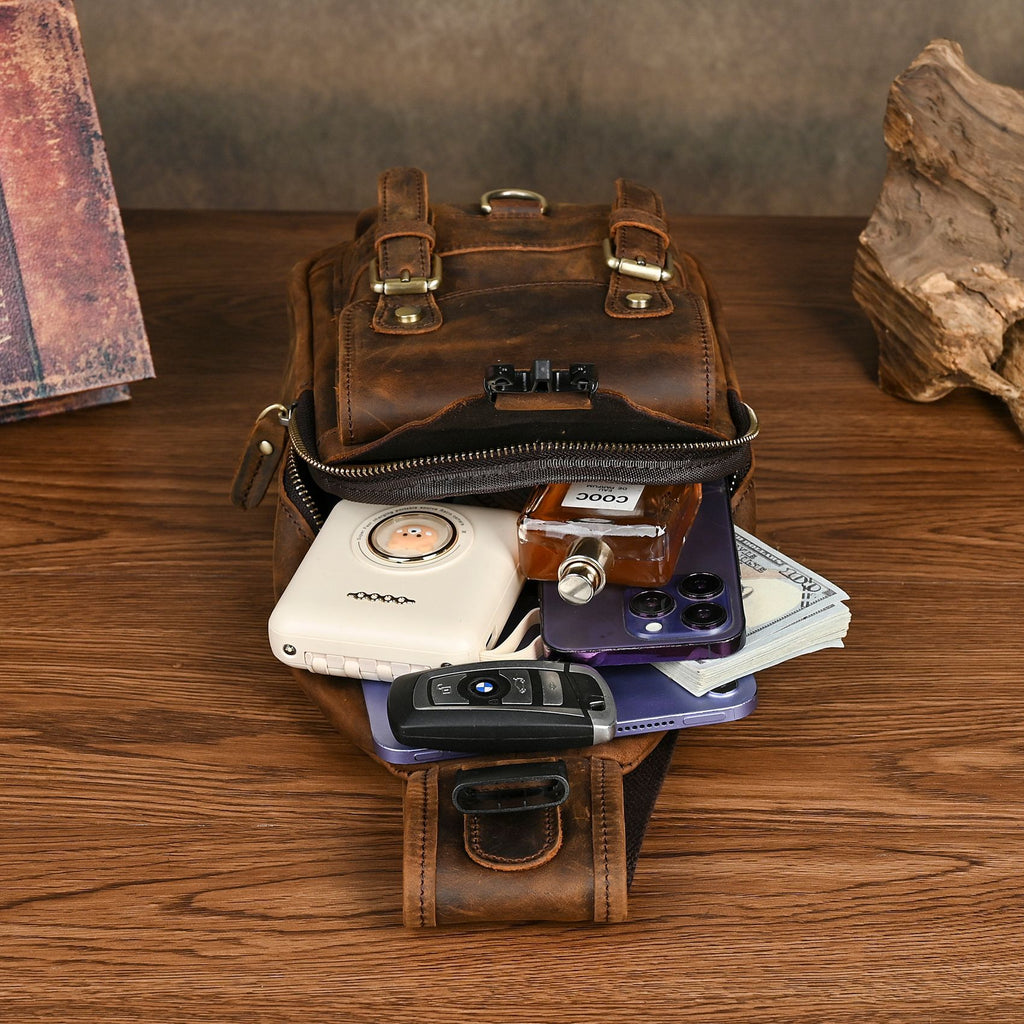 Crazy Horse en cuir Cowhide Vintage Outdoor Multi-usage 8 pouces Cr