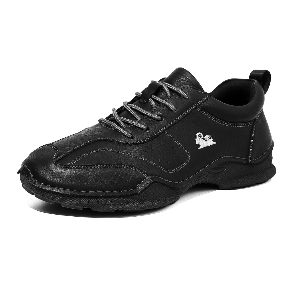 Chaussures décontractées en cuir plat pour hommes