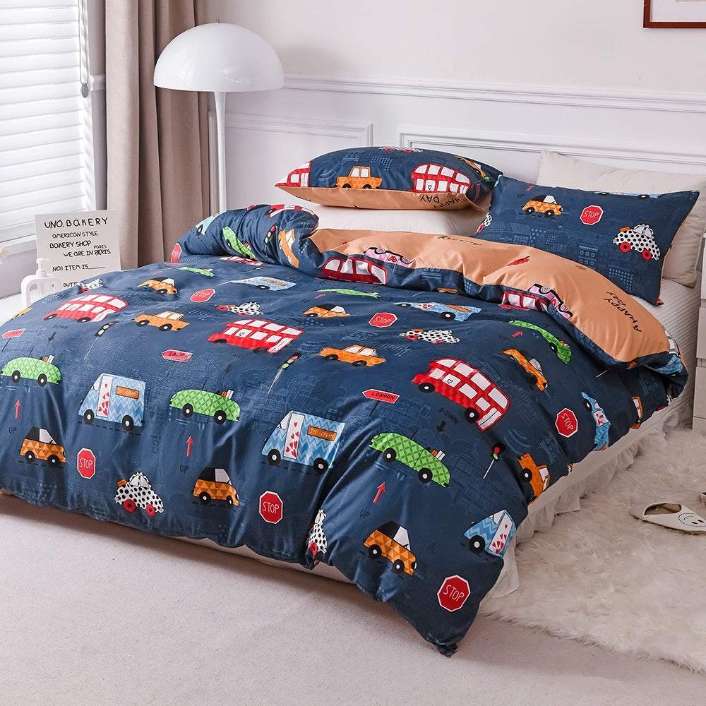 Ensemble de literie pour enfants avec housse de matelas et oreillers imprimés