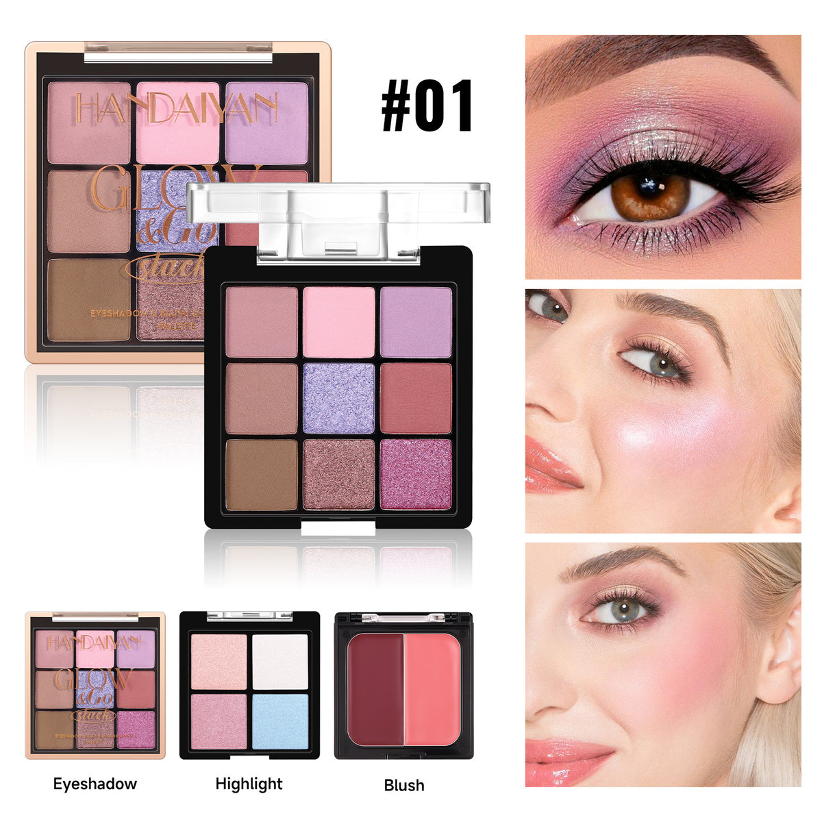 Eye Shadow Blush mise en évidence trois-en-un plaque complète