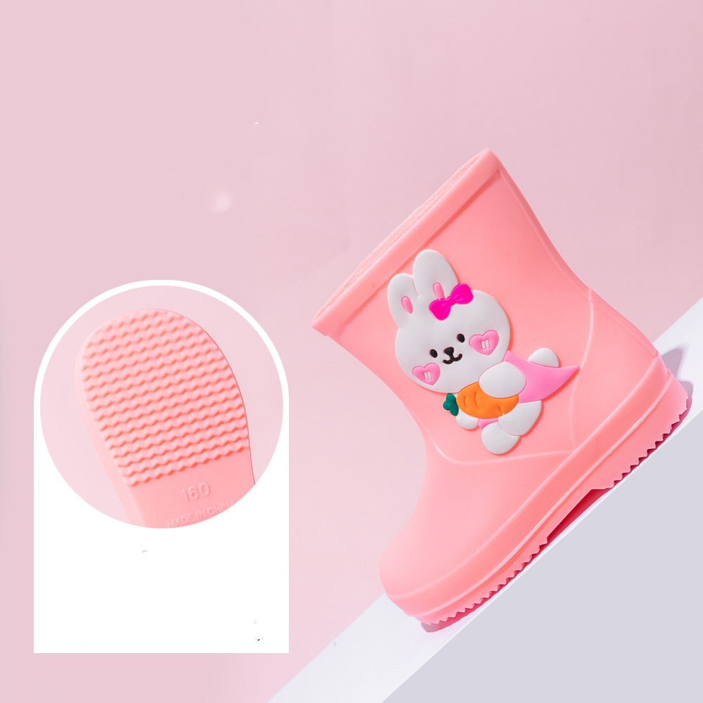 Bottes de pluie antidérapantes de caricature pour enfants