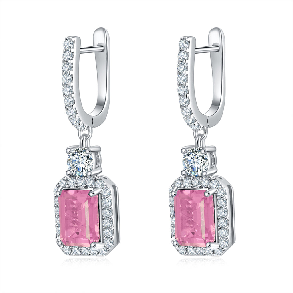 S925 Boucles d'oreilles de lab-grown en argent sterling coupées en gouttes