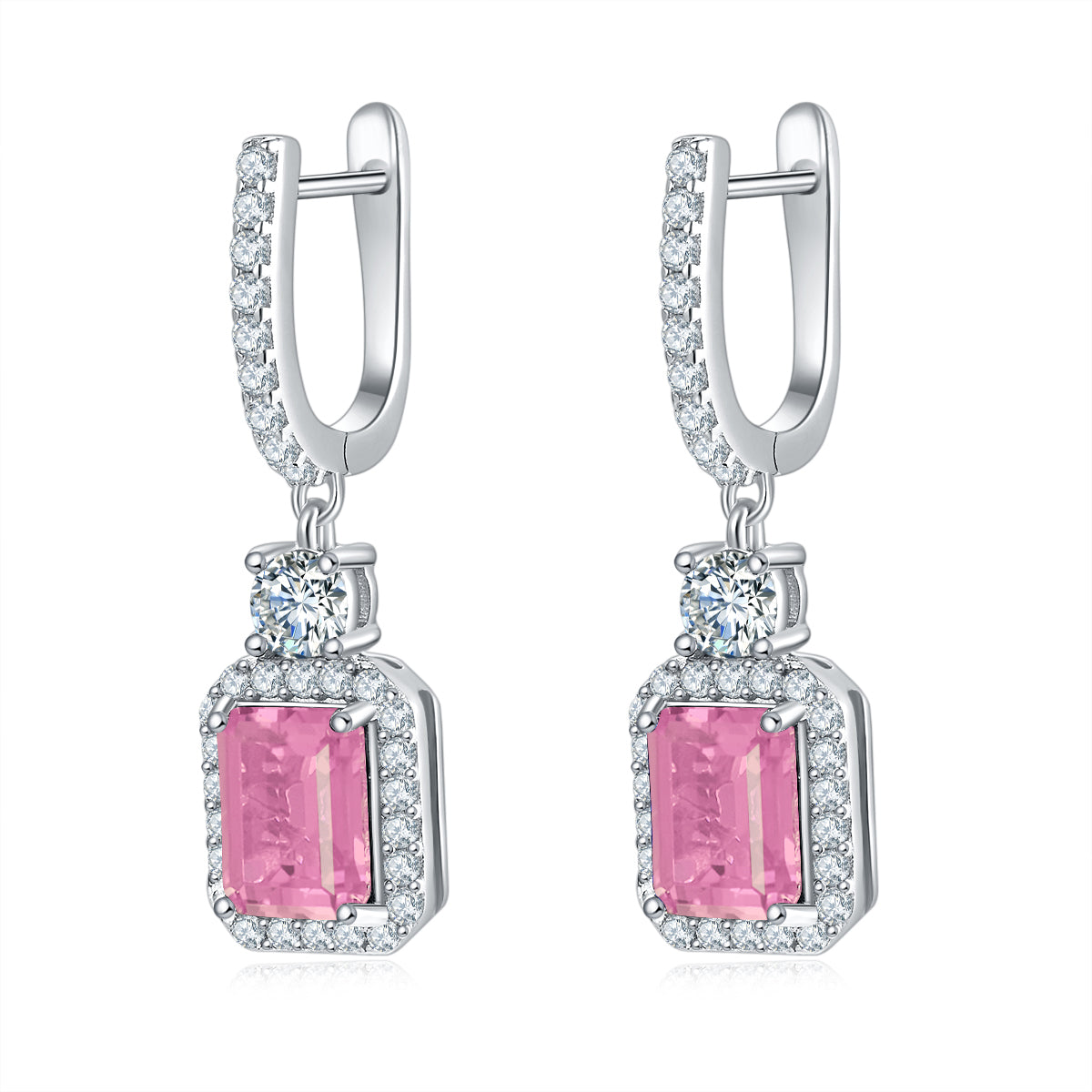 S925 Boucles d'oreilles de lab-grown en argent sterling coupées en gouttes
