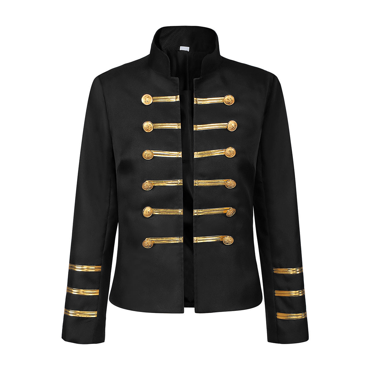 European and American Medieval Court-style Golden Double-breasted Vintage Coat avec un Stan