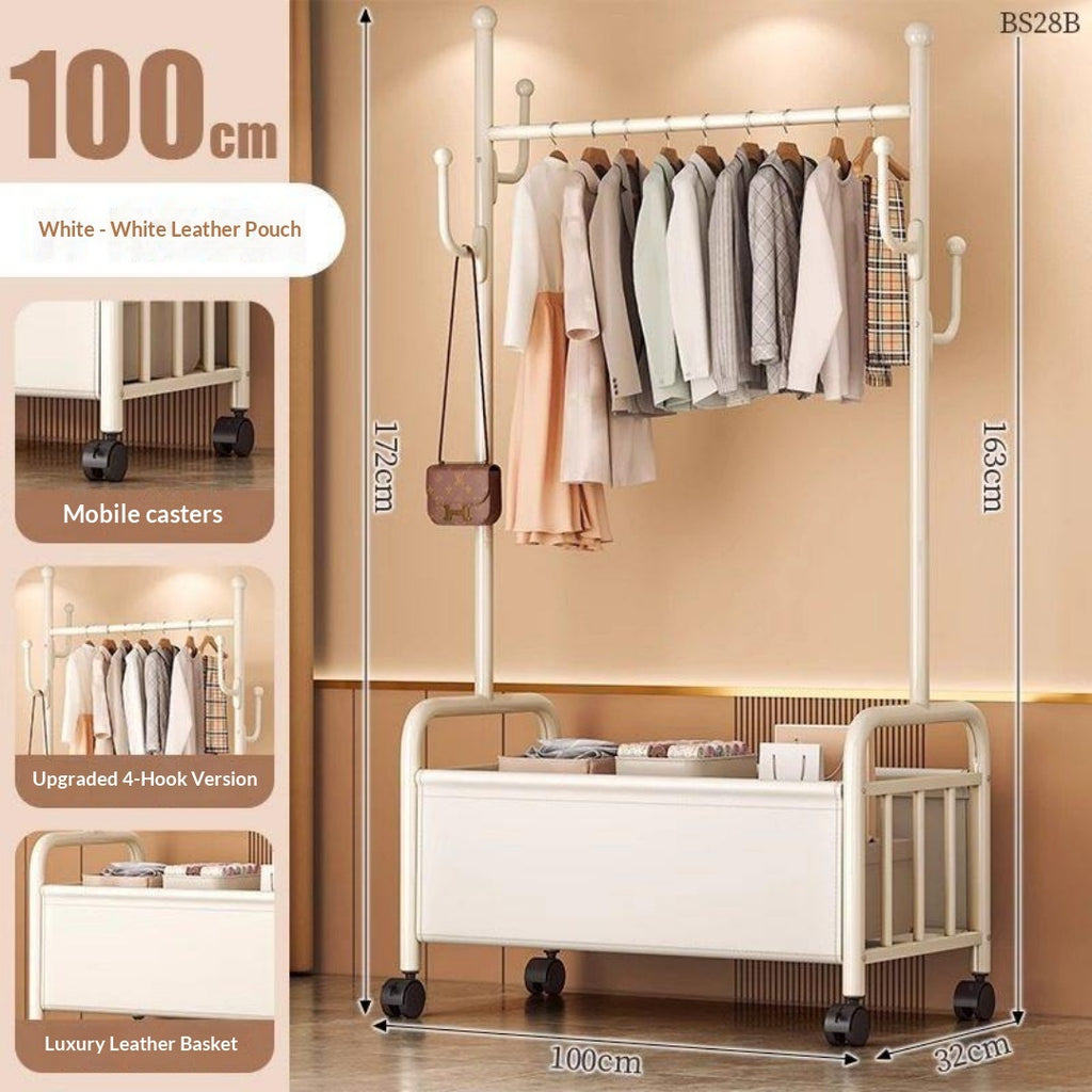 Étage de rack de vêtements Tiroir amovible Armoire Rack Chambre à accrocher Rack Balcon