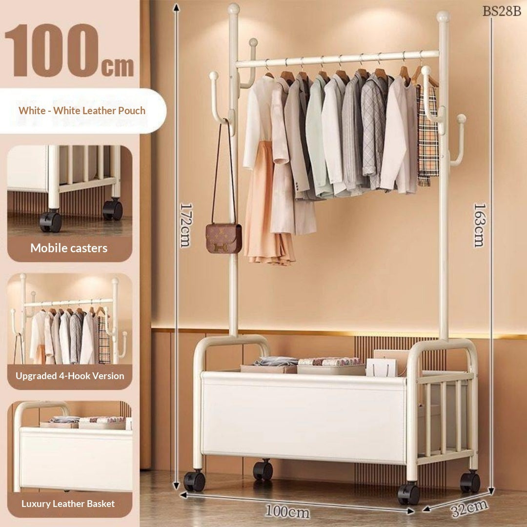 Étage de rack de vêtements Tiroir amovible Armoire Rack Chambre à accrocher Rack Balcon