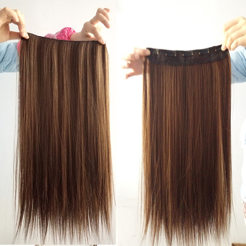A five-clip faux hair wig piece