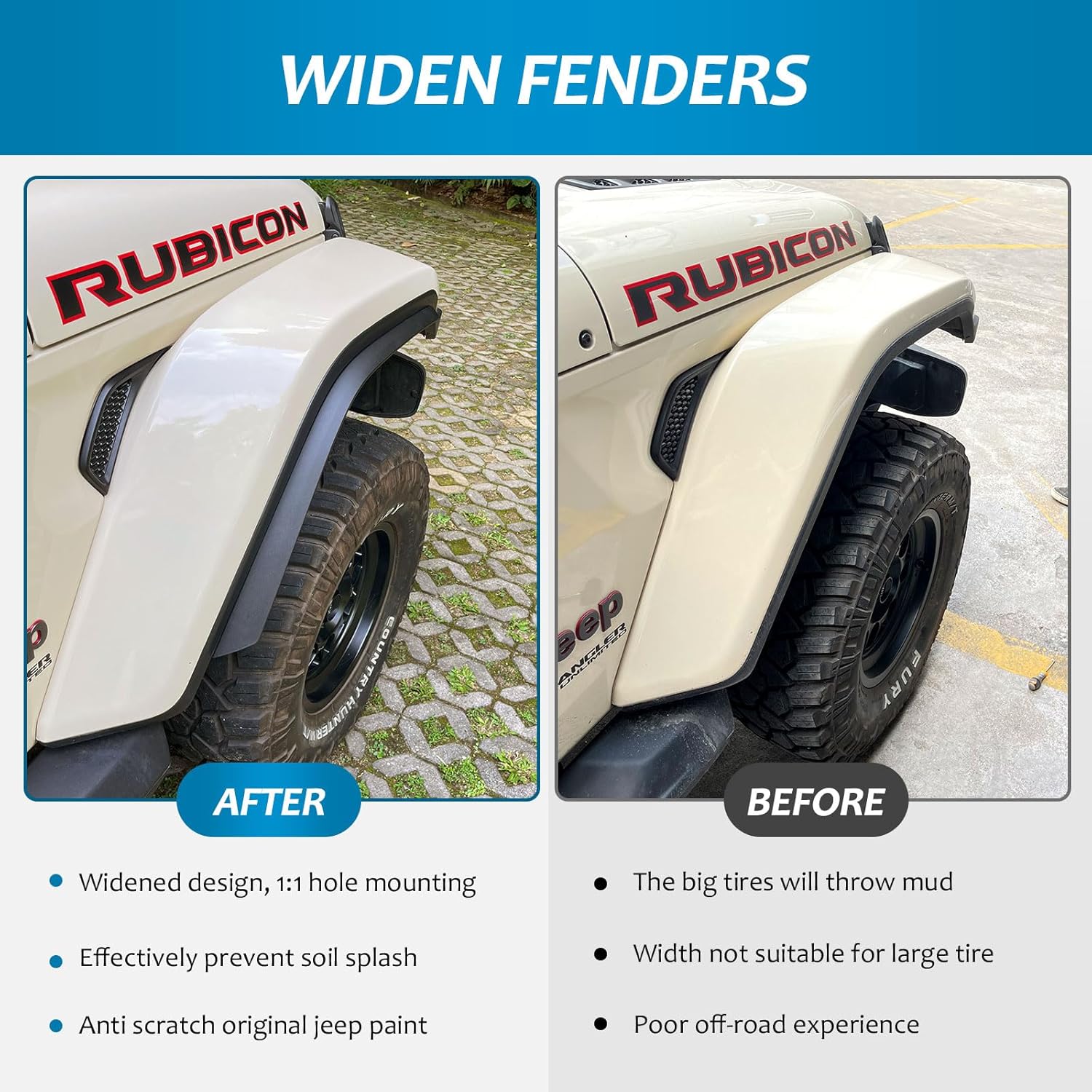 Barres avant et arrière compatibles avec Jeep Wrangler JL et JLU Unlimited Rubi 2018