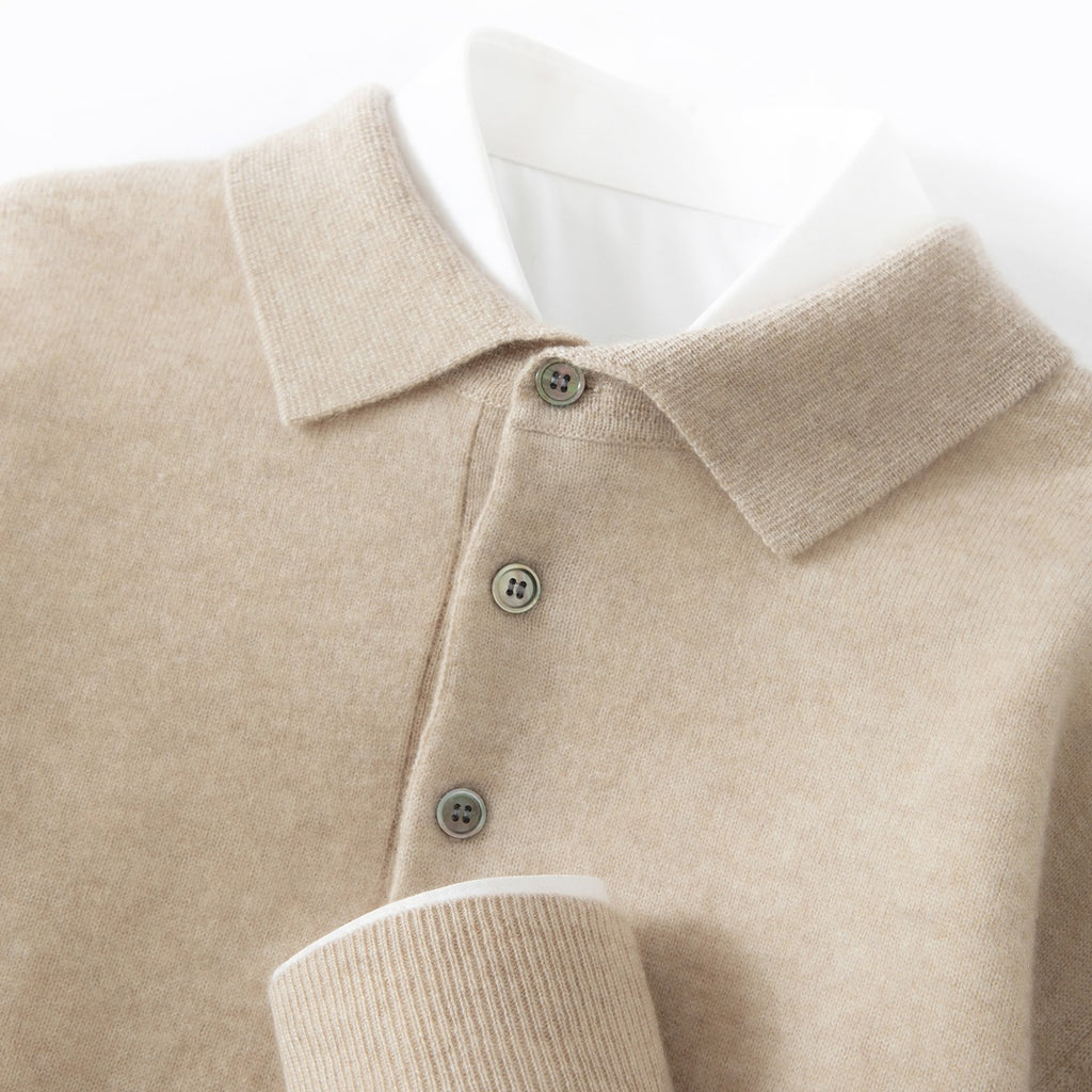 Hommes Polo-Neck Business-Casual Knitted Base Layer Arrivée