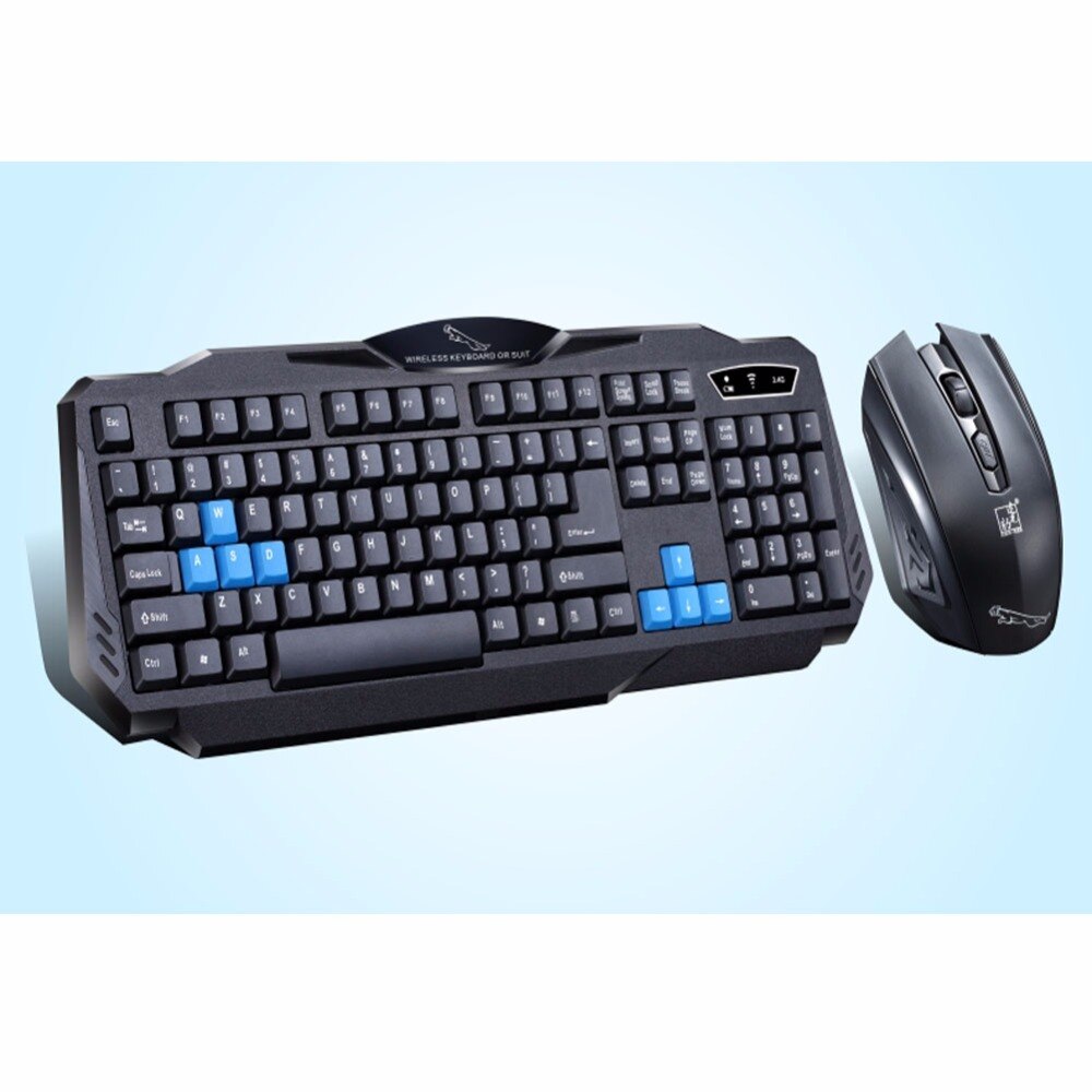 1 Ensemble de mode durable coloré ergonomique conçu sans fil noir souris de clavier Combo