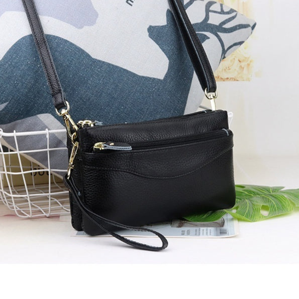 Les femmes petit sac de corps avec des compartiments multiples en cuir plein grain