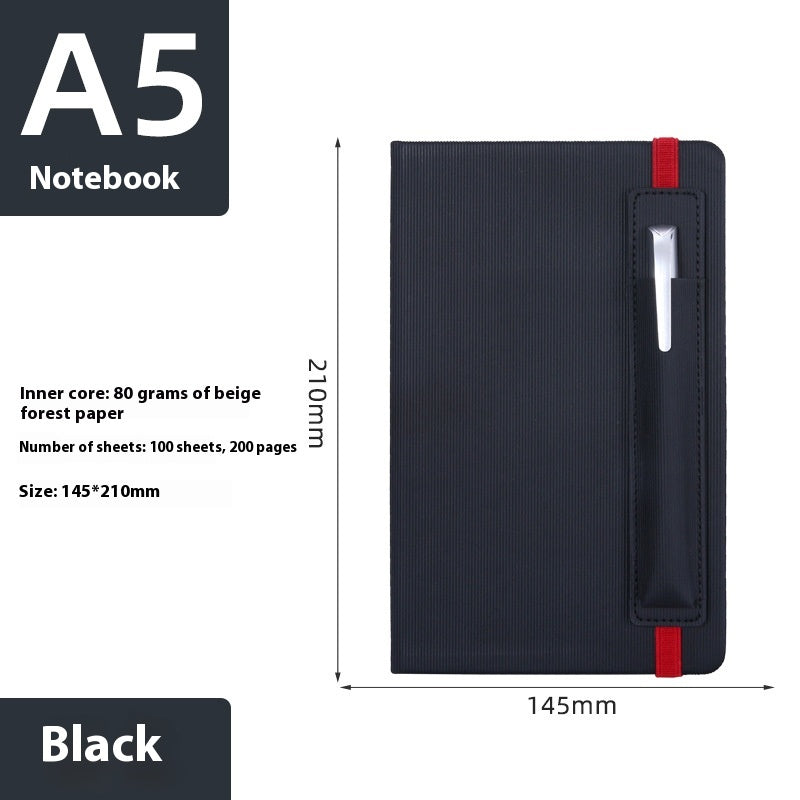 A5 Strap Notebook Pen Insertion Leather Surface