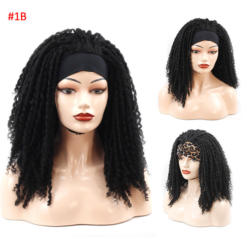 Ruban Long Curly Crochet perruque tête couverture