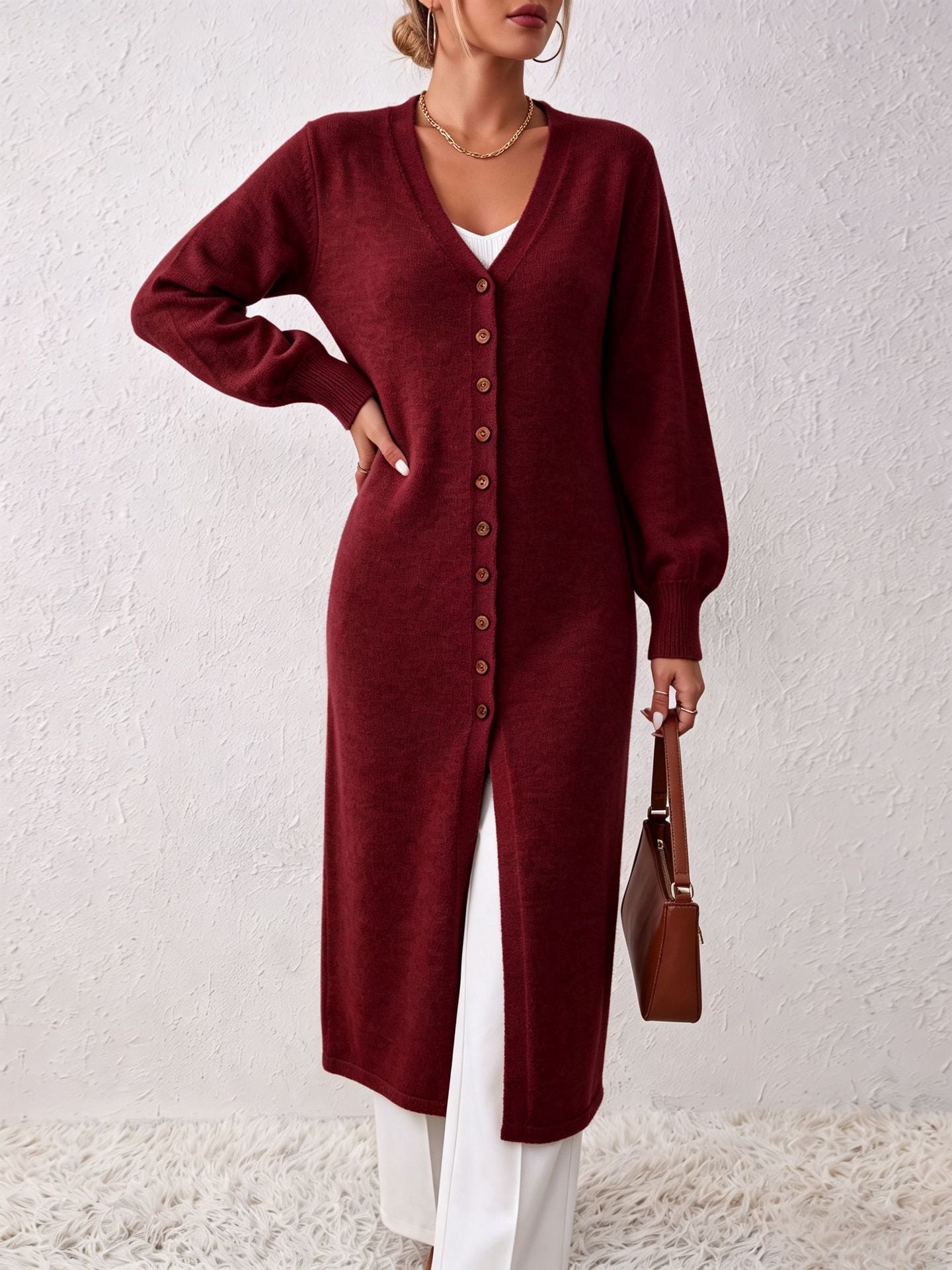 Robe de Cardigan tricotée à la mode