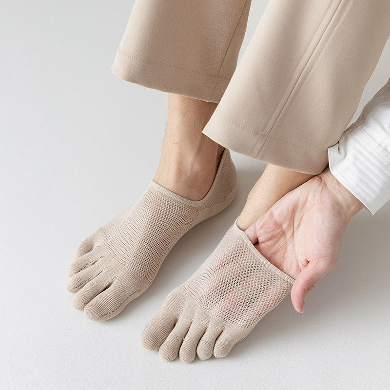 Désodorisant en coton pour hommes et chaussons respirantes à cinq orteils absorbant la sueur